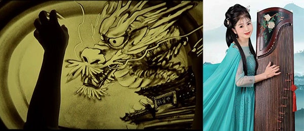 砂絵アートパフォーマンス×古筝の共演