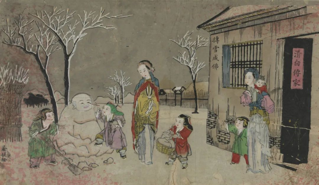 広報画像(11)　中国美術館蔵「摶雪成佛」天津楊柳青・清乾隆