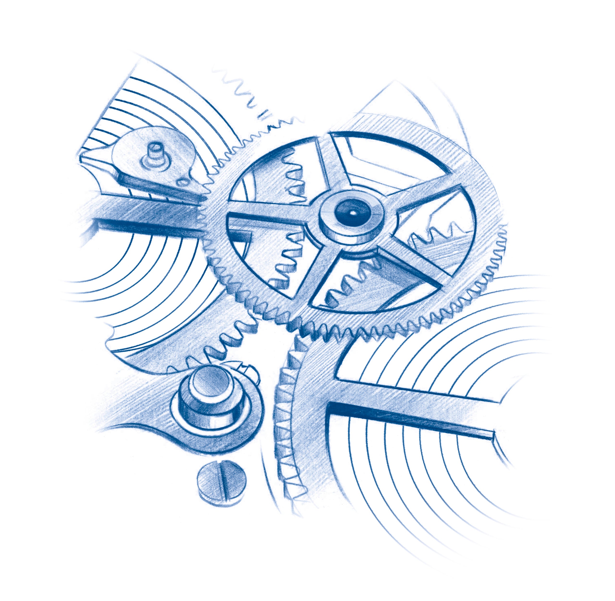 2日半分のパワーを蓄える2つの主ゼンマイ
