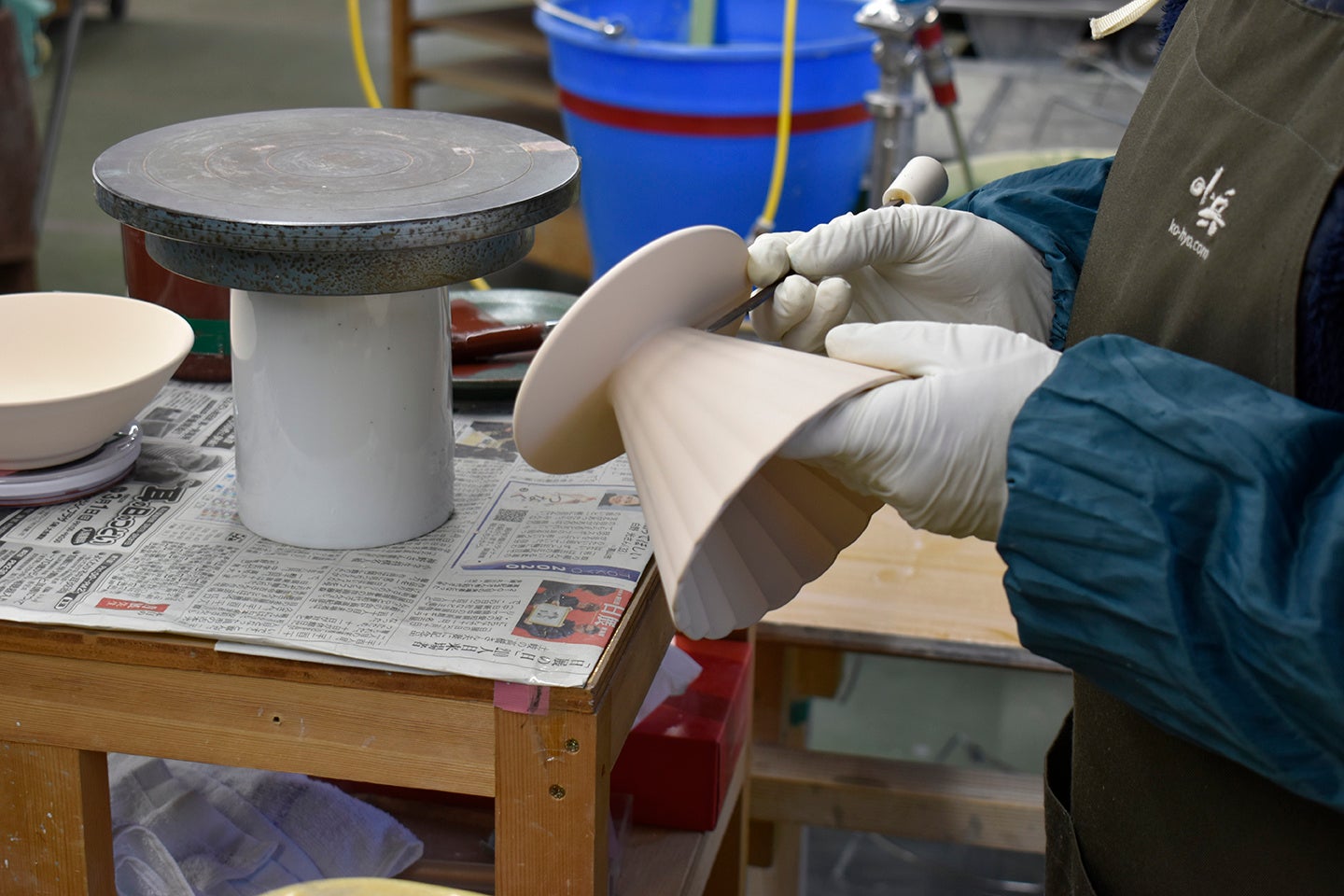 ドリッパー製作の様子