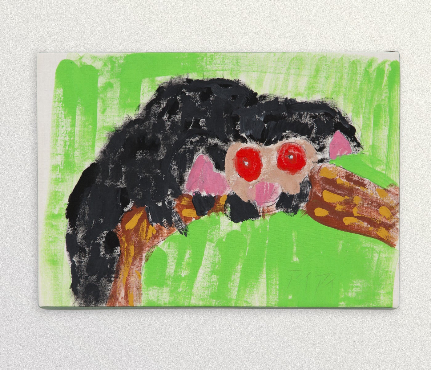 安部 侑朔「アイアイ」2014年／ 紙 木製パネル布貼り アクリル／¥20,000